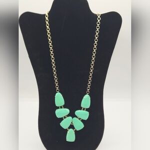 KENDRA SCOTT Statement Necklace Resin   & Gold Plated Teal Green Color